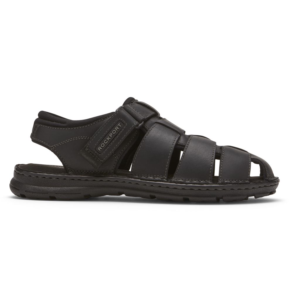 Sandálias Rockport Darwyn Fisherman Slingback Homem - Pretas ( 479-RAEMUG )
